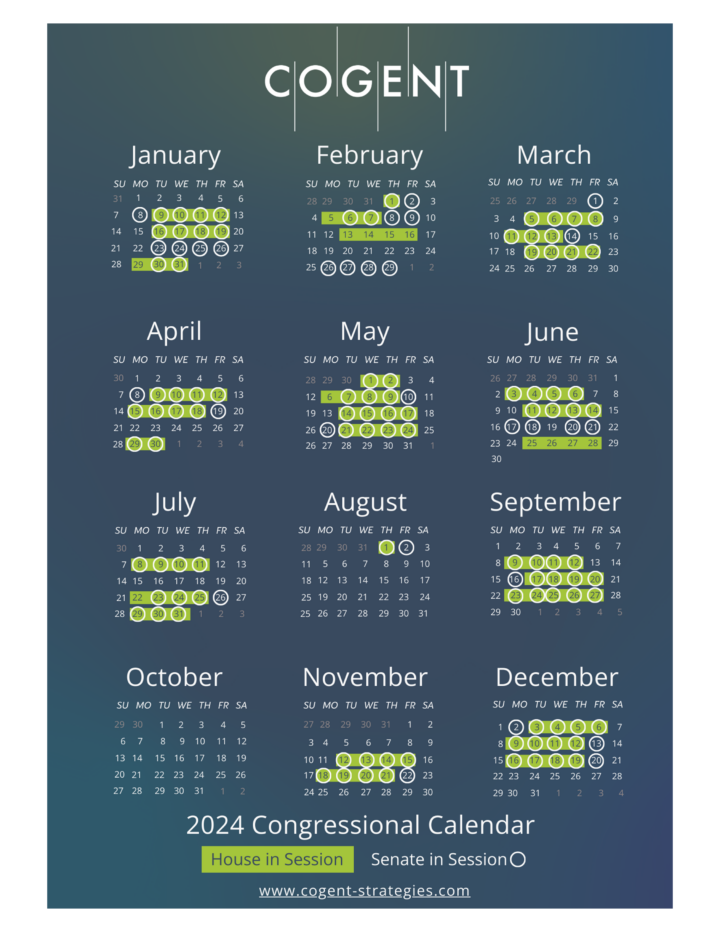 2024 Congressional Calendar Cogent Strategies